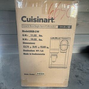 Cuisinart DGB-2W Single-Serve Coffeemaker Brand NEW in BOX
